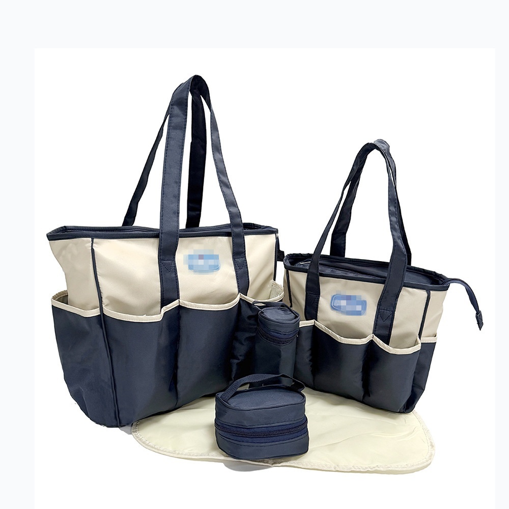 Set borsa fasciatoio 5 in 1, borsa a tracolla multifunzione per mamma con borsa grande, borsa piccola, porta biberon, marsupio e fasciatoio.