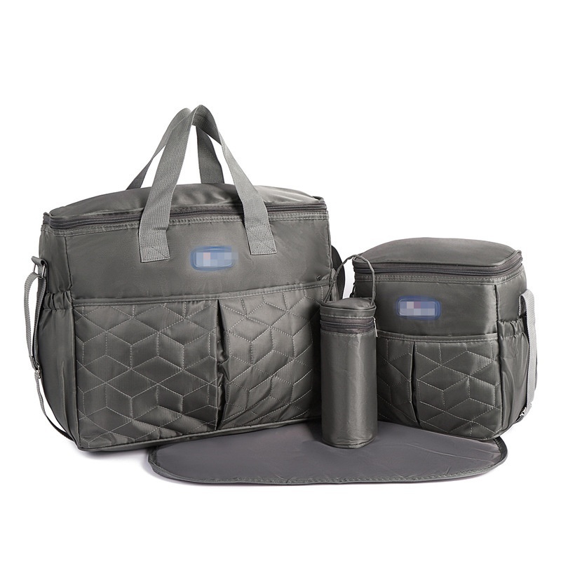 Set borsa fasciatoio 5 in 1, borsa a tracolla multifunzione per mamma con borsa grande, borsa piccola, porta biberon, marsupio e fasciatoio.