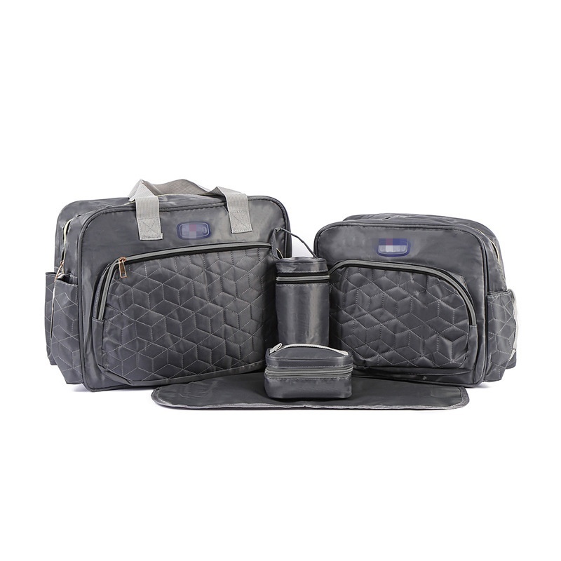 Set borsa fasciatoio 5 in 1, borsa a tracolla multifunzione per mamma con borsa grande, borsa piccola, porta biberon, marsupio e fasciatoio.