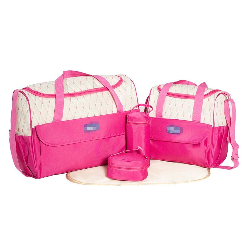 Set borsa fasciatoio 5 in 1, borsa a tracolla multifunzione per mamma con borsa grande, borsa piccola, porta biberon, marsupio e fasciatoio.