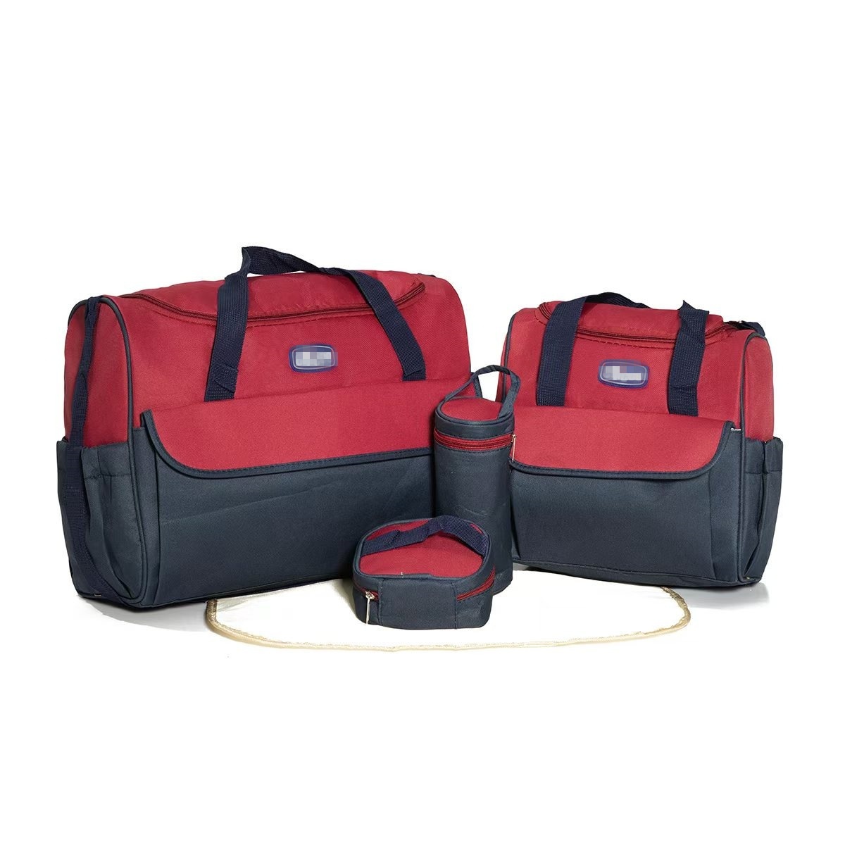 Set borsa fasciatoio 5 in 1, borsa a tracolla multifunzione per mamma con borsa grande, borsa piccola, porta biberon, marsupio e fasciatoio.