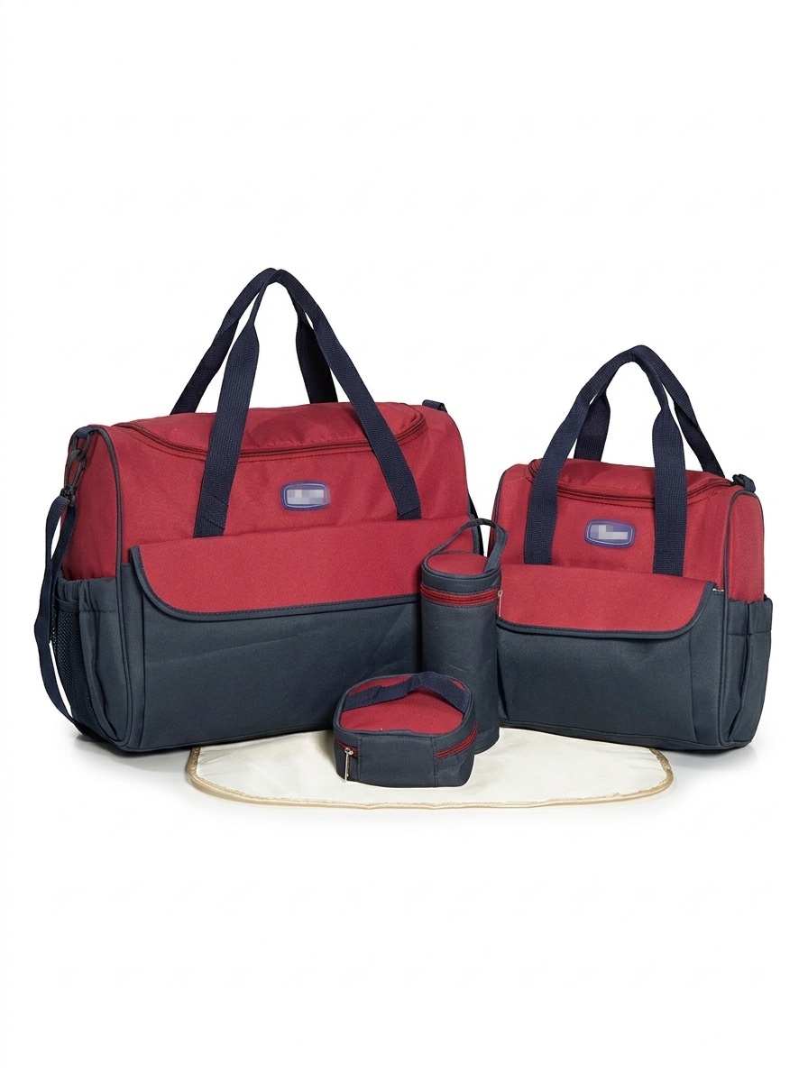 Set borsa fasciatoio 5 in 1, borsa a tracolla multifunzione per mamma con borsa grande, borsa piccola, porta biberon, marsupio e fasciatoio.