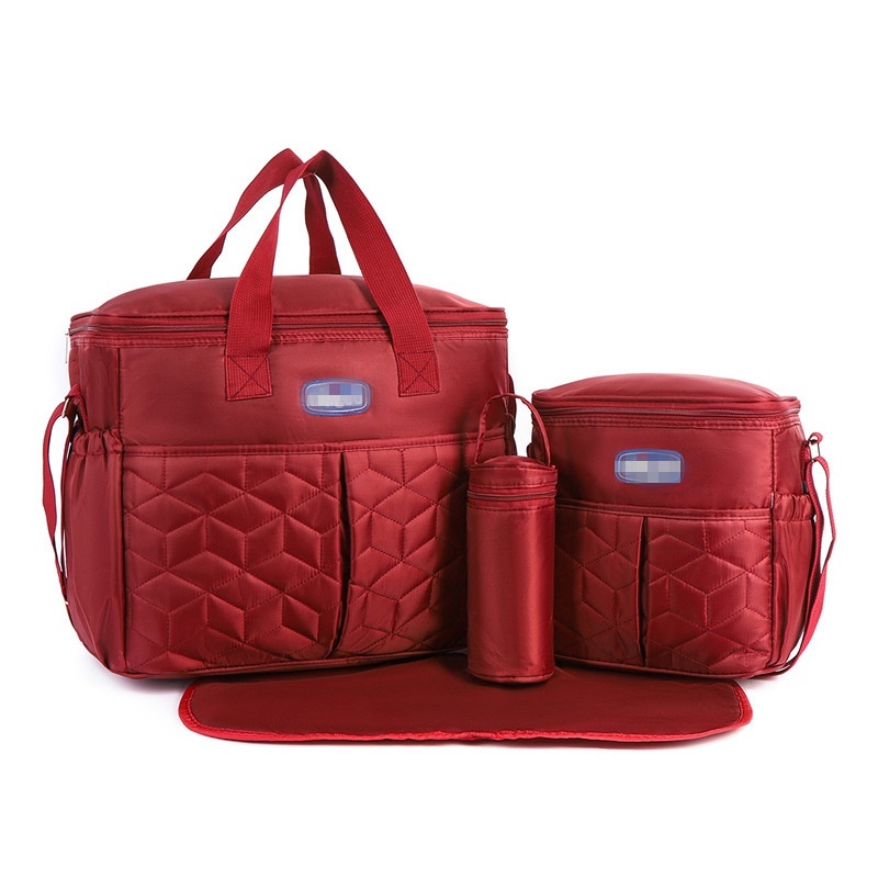 Set borsa fasciatoio 5 in 1, borsa a tracolla multifunzione per mamma con borsa grande, borsa piccola, porta biberon, marsupio e fasciatoio.