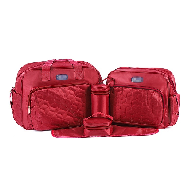 Set borsa fasciatoio 5 in 1, borsa a tracolla multifunzione per mamma con borsa grande, borsa piccola, porta biberon, marsupio e fasciatoio.