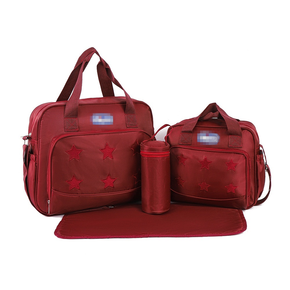 Set borsa fasciatoio 5 in 1, borsa a tracolla multifunzione per mamma con borsa grande, borsa piccola, porta biberon, marsupio e fasciatoio.