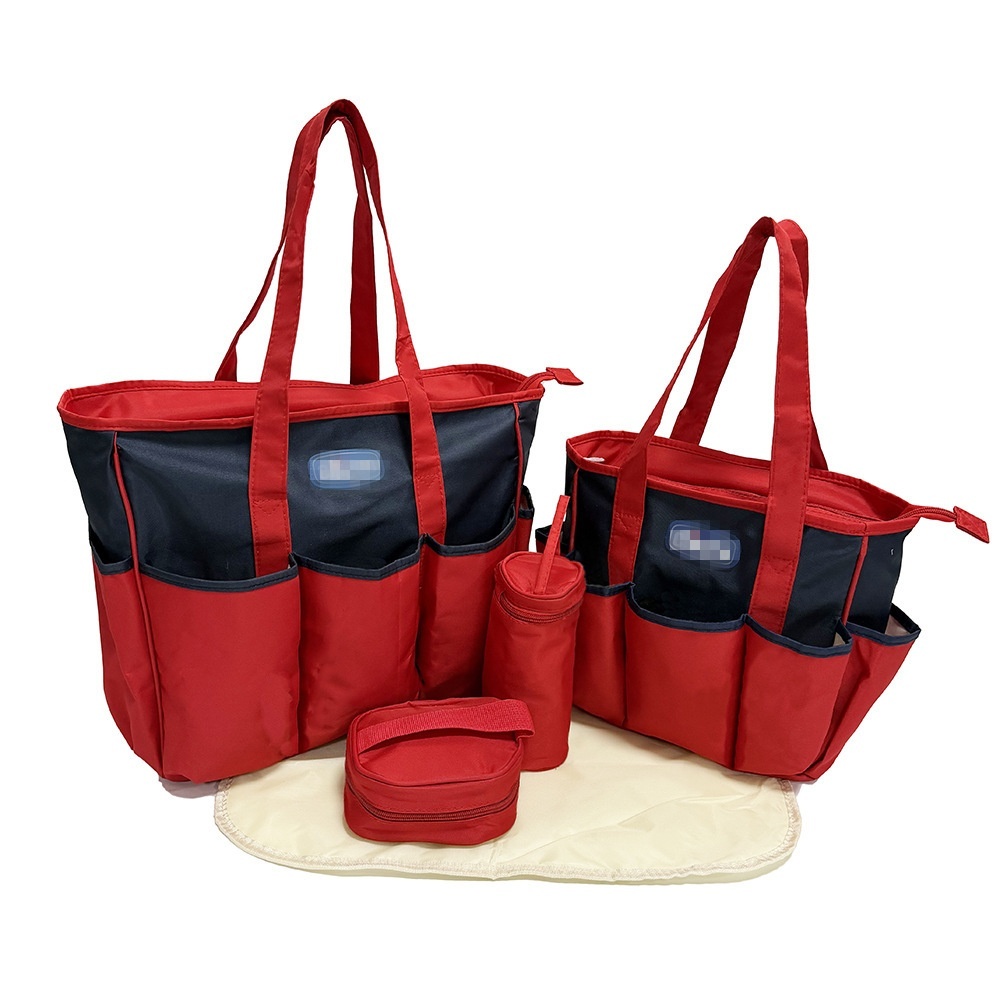 Set borsa fasciatoio 5 in 1, borsa a tracolla multifunzione per mamma con borsa grande, borsa piccola, porta biberon, marsupio e fasciatoio.