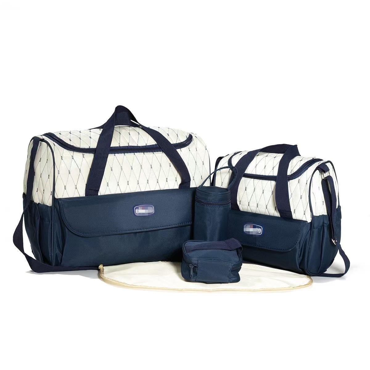Set borsa fasciatoio 5 in 1, borsa a tracolla multifunzione per mamma con borsa grande, borsa piccola, porta biberon, marsupio e fasciatoio.