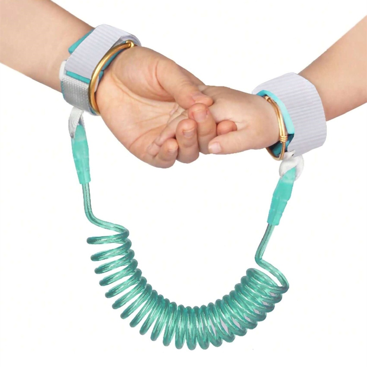 Correa de seguridad antipérdida para niños pequeños, pulsera transpirable con cierre y alambre de acero elástico en espiral para la seguridad infantil.