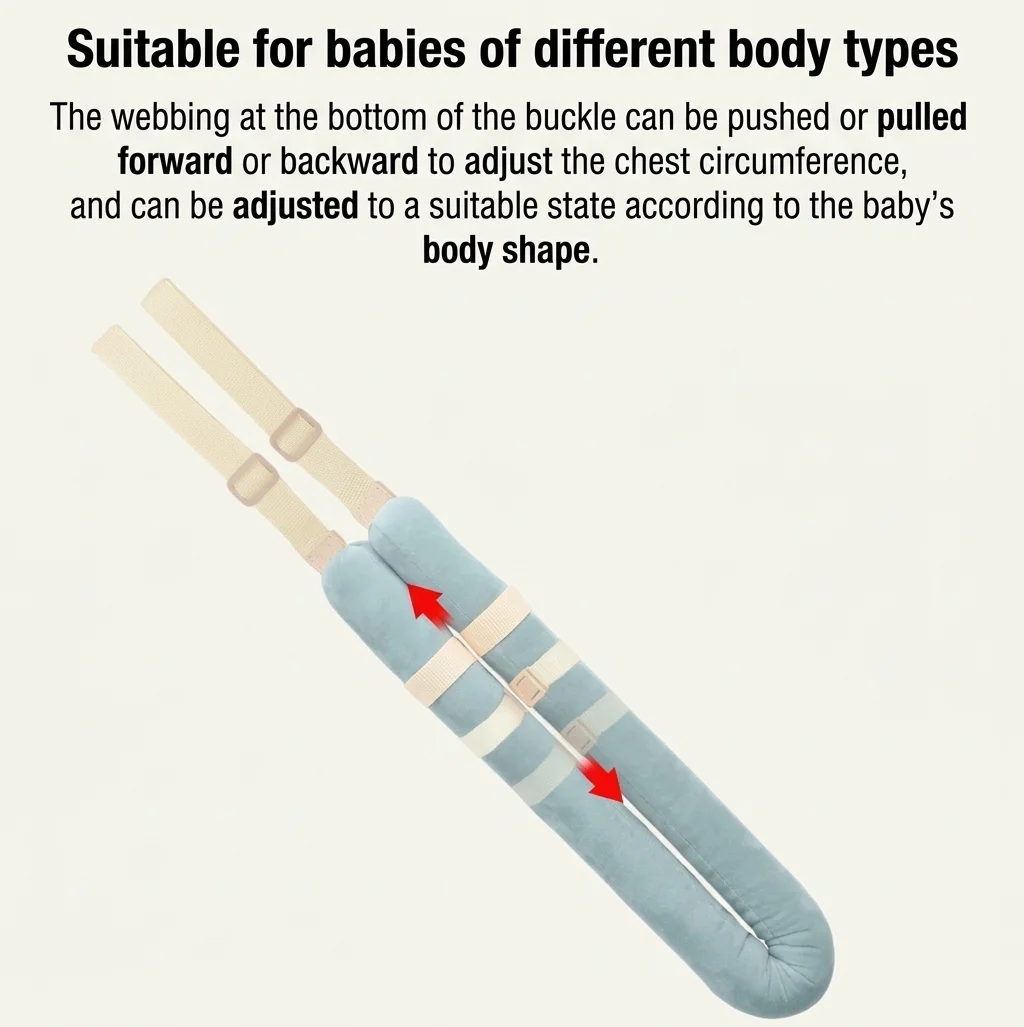 Imbracatura per imparare a camminare, ausilio portatile traspirante per i primi passi del bambino, con cinghie di sicurezza regolabili.