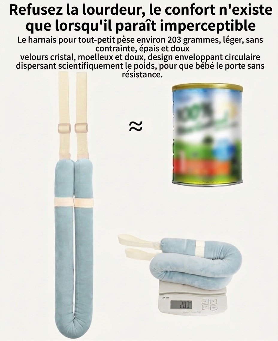 Harnais de marche pour bébé, trotteur portatif et respirant avec sangles de sécurité réglables pour les tout-petits apprenant à marcher.