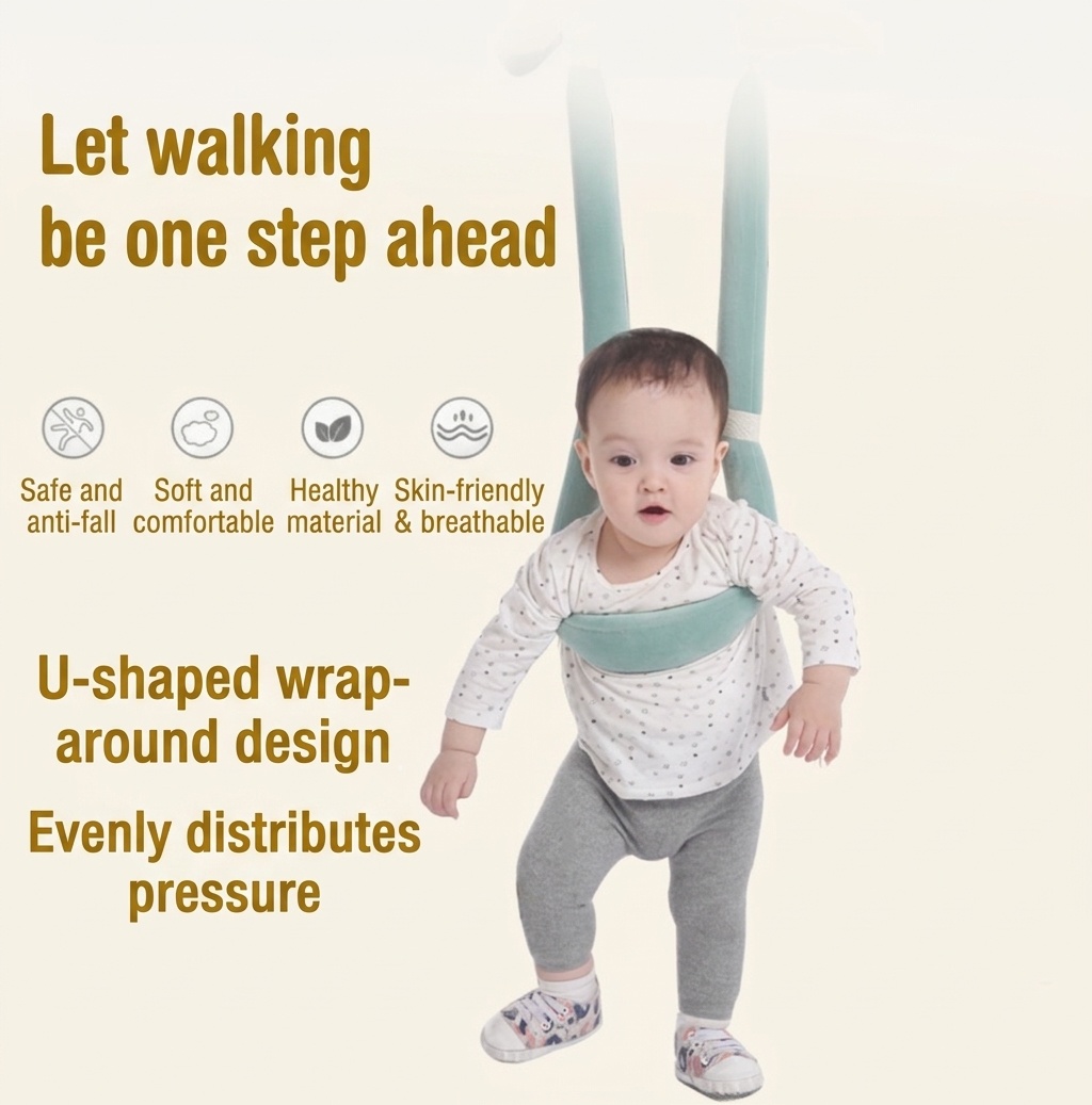 Arnés para andar bebés, andador portátil transpirable con correas de seguridad ajustables para niños pequeños que están aprendiendo a caminar.