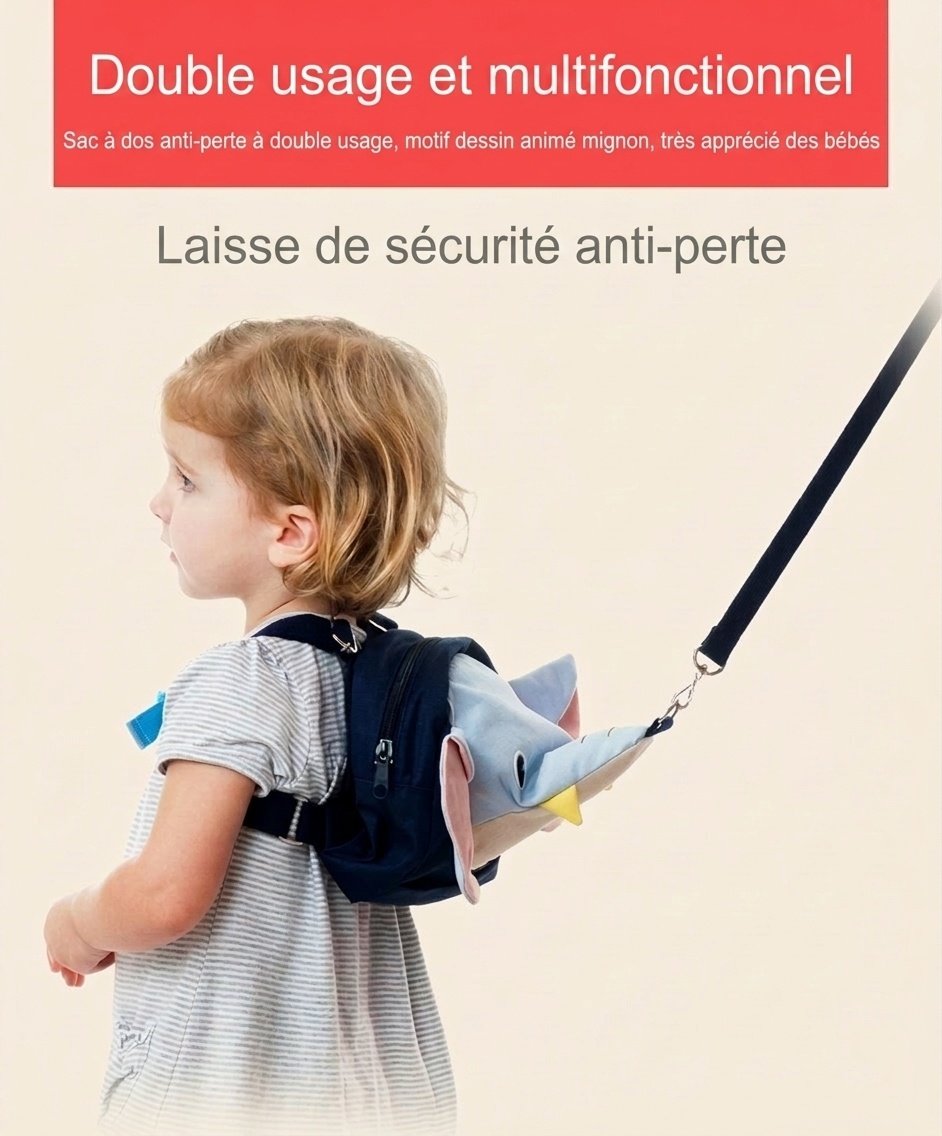Sac à dos de sécurité pour tout-petits avec laisse anti-perte, mini sac à dos éléphant de dessin animé avec harnais de sécurité et sangle de poitrine pour garçons et filles