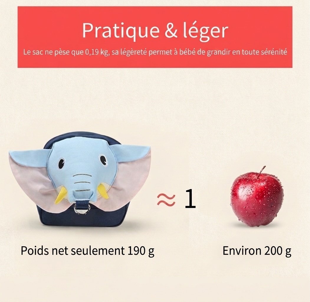 Sac à dos de sécurité pour tout-petits avec laisse anti-perte, mini sac à dos éléphant de dessin animé avec harnais de sécurité et sangle de poitrine pour garçons et filles