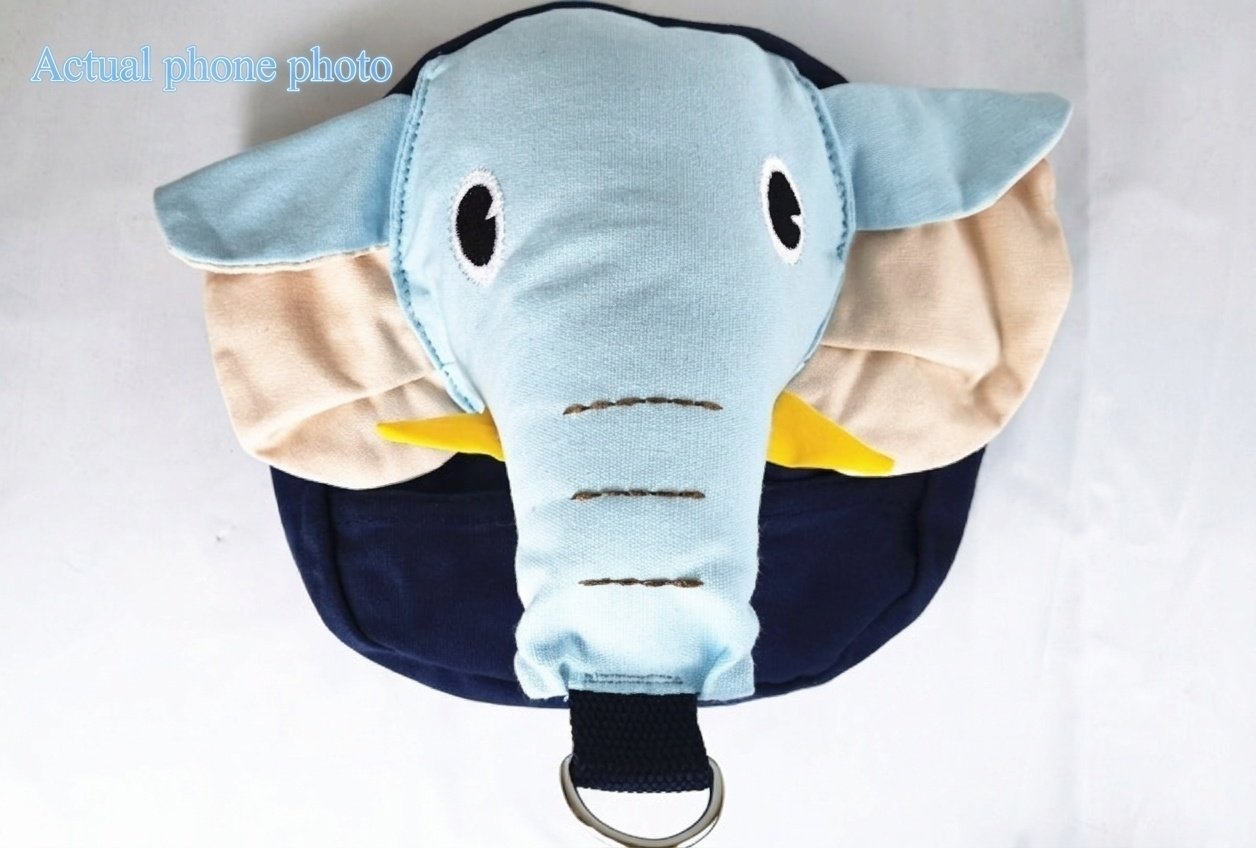 Zainetto di sicurezza per bambini con guinzaglio anti-smarrimento, mini zainetto a forma di elefante con imbracatura di sicurezza e cinghia pettorale per bambini e bambine.