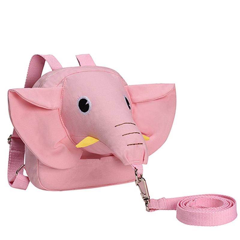 Zainetto di sicurezza per bambini con guinzaglio anti-smarrimento, mini zainetto a forma di elefante con imbracatura di sicurezza e cinghia pettorale per bambini e bambine.