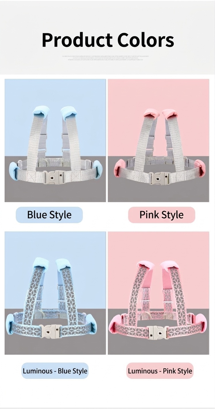 Imbracatura di sicurezza 2 in 1 per bambini con guinzaglio da polso anti-smarrimento, imbracatura traspirante per passeggiate con lucchetto e snodo girevole a 360°.