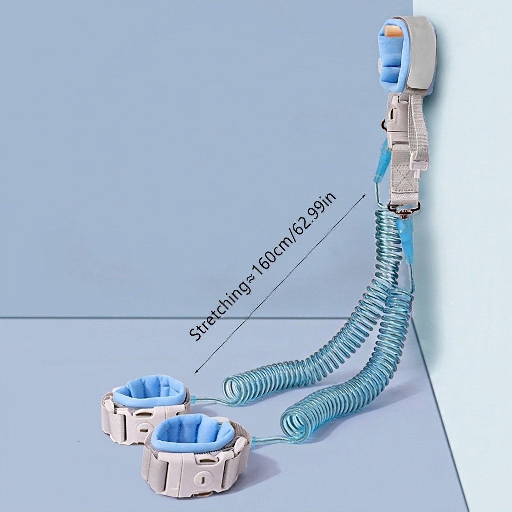 Guinzaglio da polso anti-smarrimento per bambini, cintura di sicurezza per passeggiate con chiusura a chiave e snodo girevole a 360° per neonati e bambini.