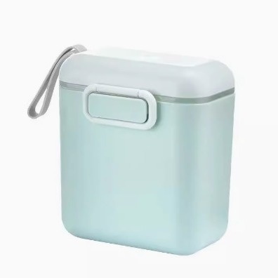 Dispenser portatile di latte in polvere per neonati, contenitore ermetico per snack con misurino e livellatore, ideale per viaggi e gite.