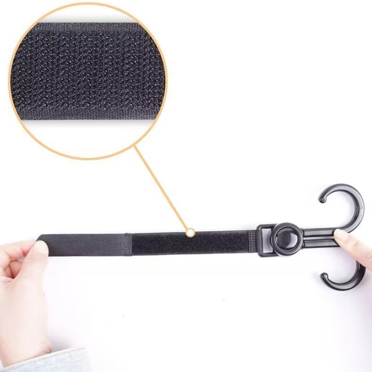Ganchos universales para cochecito, clips giratorios de 360° de alta resistencia para colgar bolsas, con correas de sujeción ajustables para bolsas de pañales y compras.