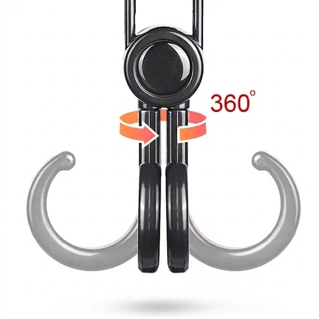 Ganchos universales para cochecito, clips giratorios de 360° de alta resistencia para colgar bolsas, con correas de sujeción ajustables para bolsas de pañales y compras.