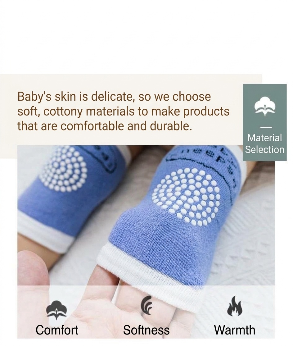 Rodilleras para bebés que gatean, protectores de rodilla elásticos y transpirables con agarre de silicona antideslizante para bebés que gatean y caminan.