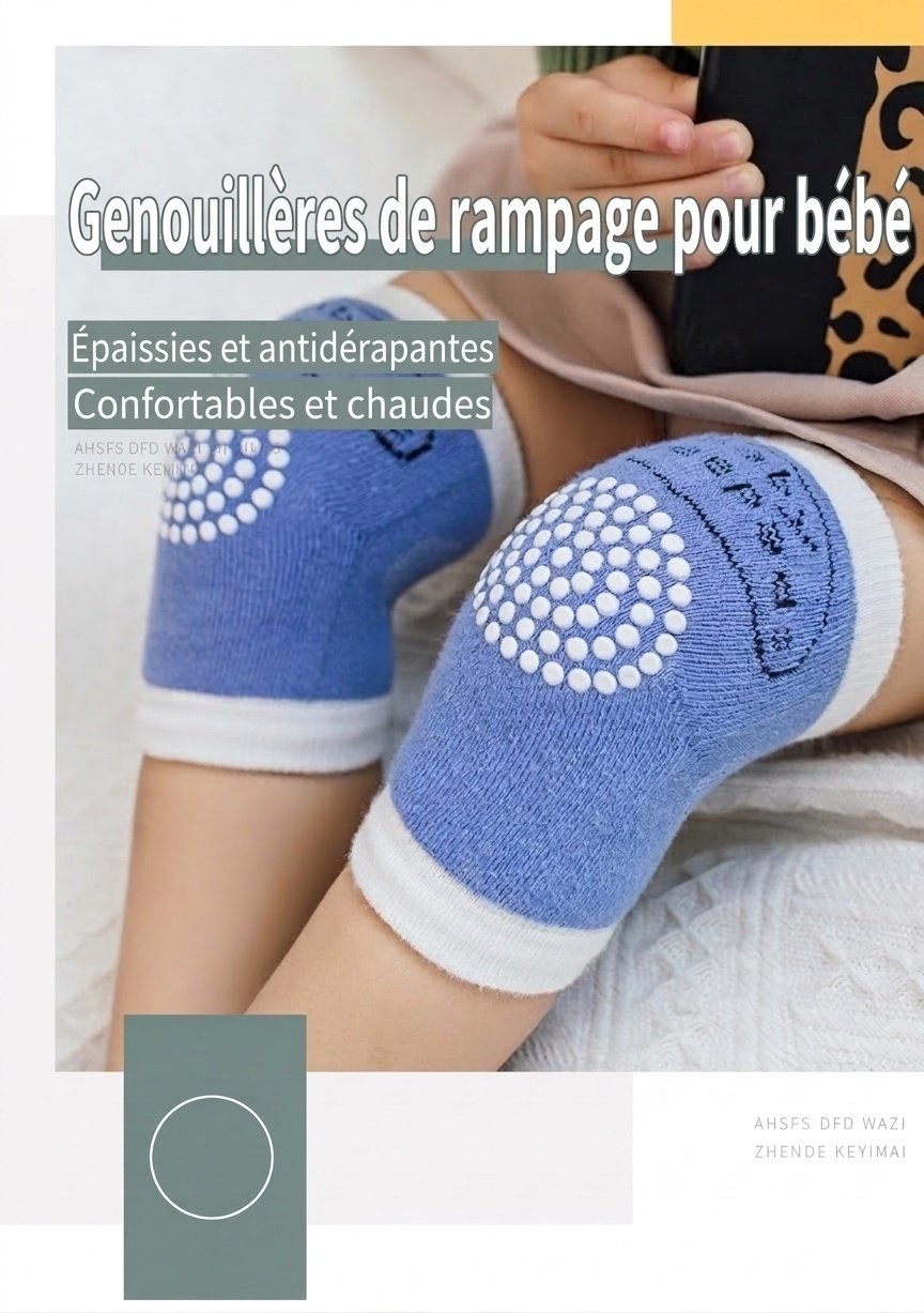 Genouillères pour bébé qui rampe, protections élastiques et respirantes pour les genoux des nourrissons avec une adhérence antidérapante en silicone pour les bébés qui rampent et marchent