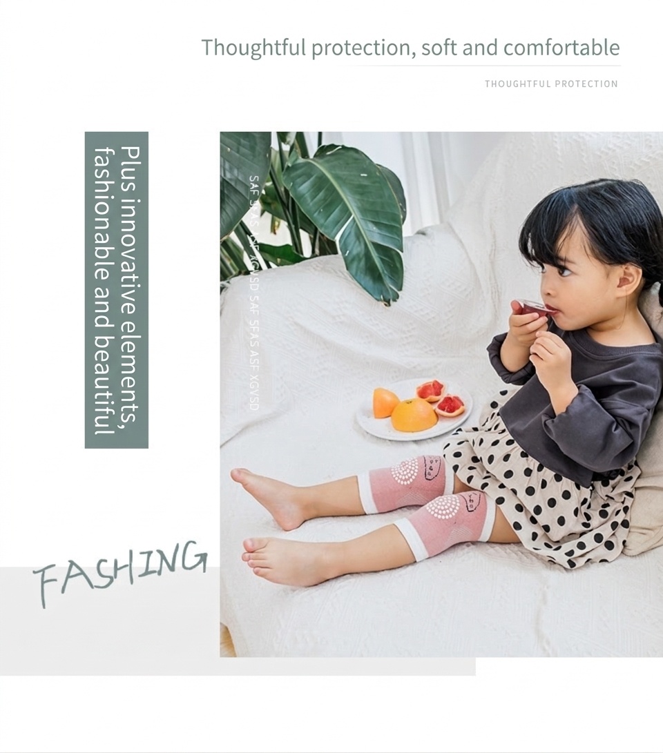 Rodilleras para bebés que gatean, protectores de rodilla elásticos y transpirables con agarre de silicona antideslizante para bebés que gatean y caminan.