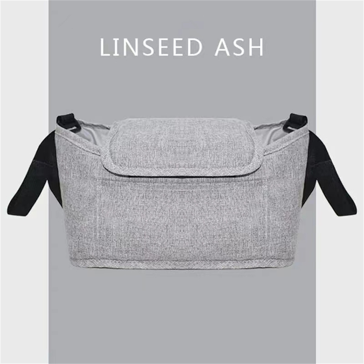 Bolsa organizadora universal para cochecito con correa para el hombro, organizador de pañales con múltiples bolsillos, portabotellas isotérmicos y bolsillo impermeable para pañuelos.