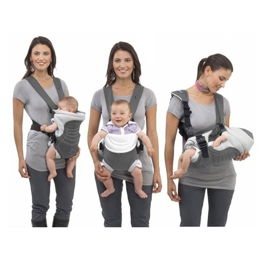 Ergonomic Baby Carrier Wrap Sling, Adjustable Newborn to Toddler Front and Back Carrier with Padded Straps and Breathable Mesh