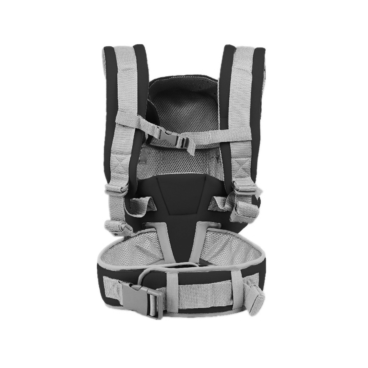 Ergonomic Baby Carrier for Newborns to Toddlers, 4-in-1 Hands-Free Breathable Infant Carrier with Adjustable Waistband and Padded Straps