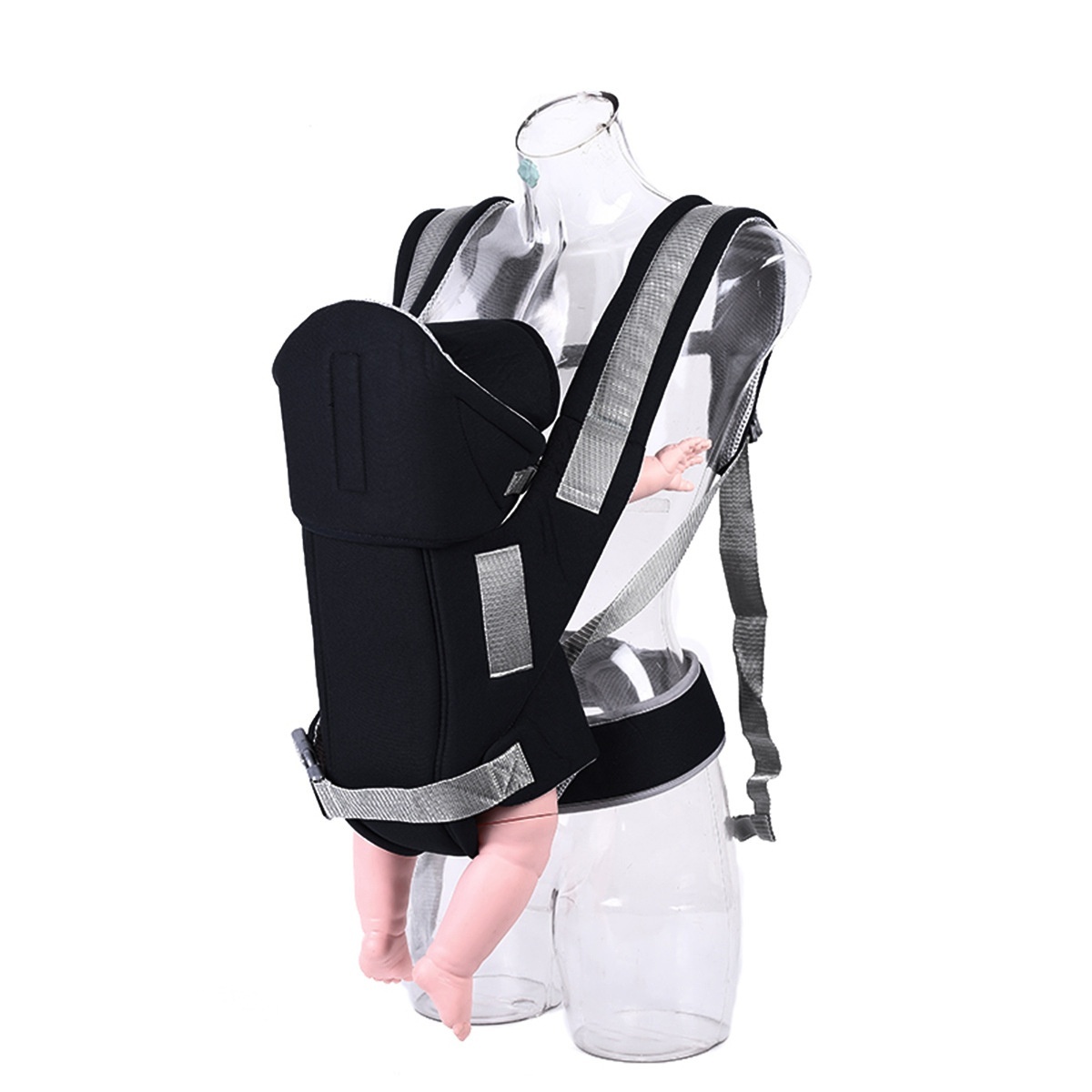 Ergonomic Baby Carrier for Newborns to Toddlers, 4-in-1 Hands-Free Breathable Infant Carrier with Adjustable Waistband and Padded Straps