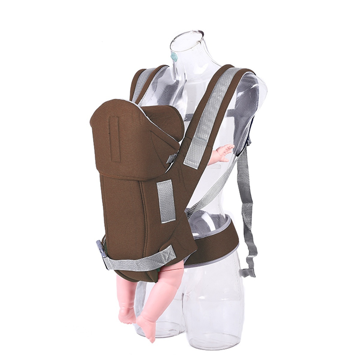 Ergonomic Baby Carrier for Newborns to Toddlers, 4-in-1 Hands-Free Breathable Infant Carrier with Adjustable Waistband and Padded Straps