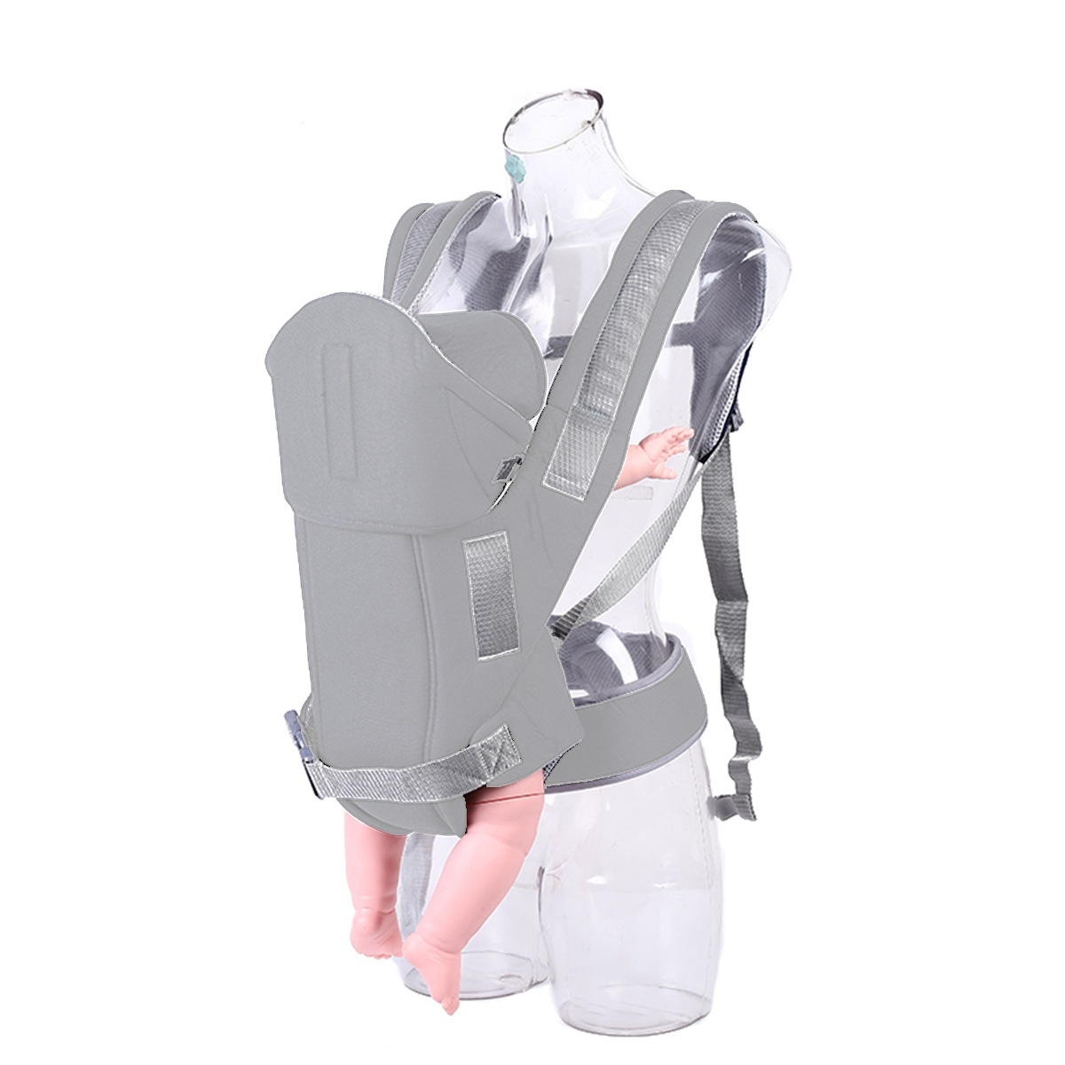 Ergonomic Baby Carrier for Newborns to Toddlers, 4-in-1 Hands-Free Breathable Infant Carrier with Adjustable Waistband and Padded Straps