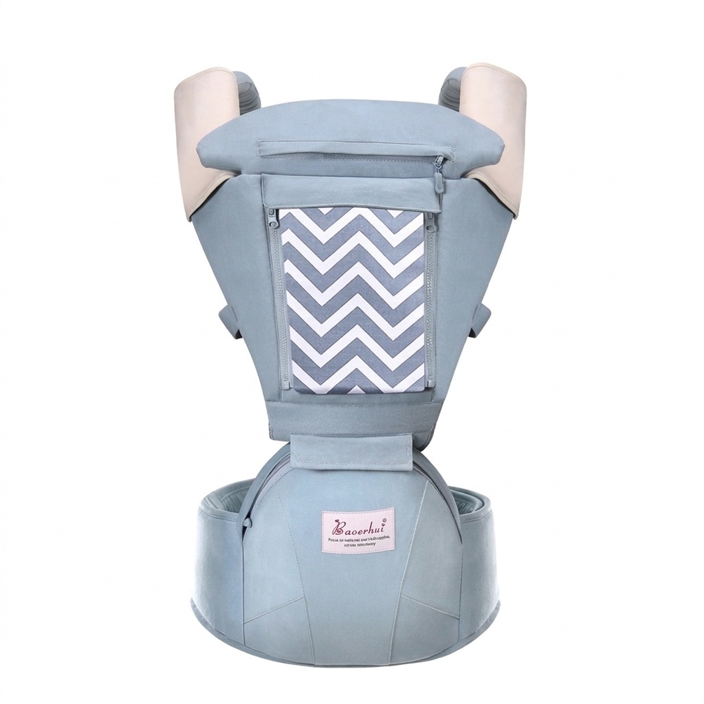 Ergonomic Baby Carrier with Detachable Hip Seat, Multi-Position Infant Carrier with Lumbar Support and Storage Pockets for 0-36 Months