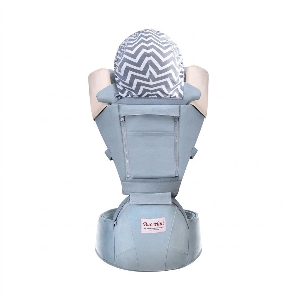 Ergonomic Baby Carrier with Detachable Hip Seat, Multi-Position Infant Carrier with Lumbar Support and Storage Pockets for 0-36 Months