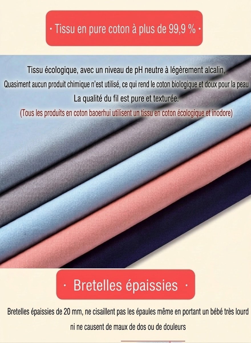 Porte-bébé ergonomique avec assise amovible, porte-bébé multi-positions avec soutien lombaire et poches de rangement pour les bébés de 0 à 36 mois