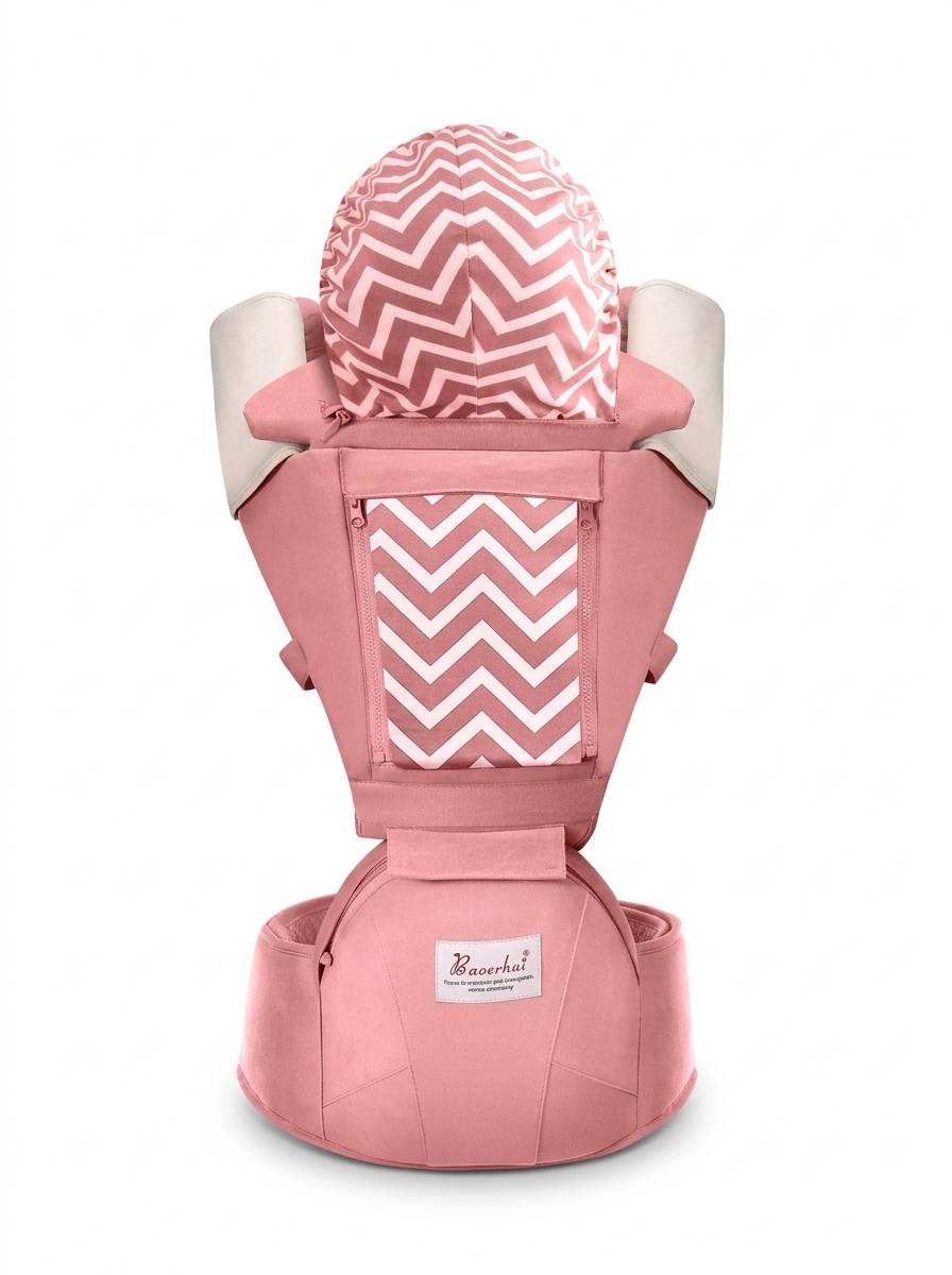 Ergonomic Baby Carrier with Detachable Hip Seat, Multi-Position Infant Carrier with Lumbar Support and Storage Pockets for 0-36 Months
