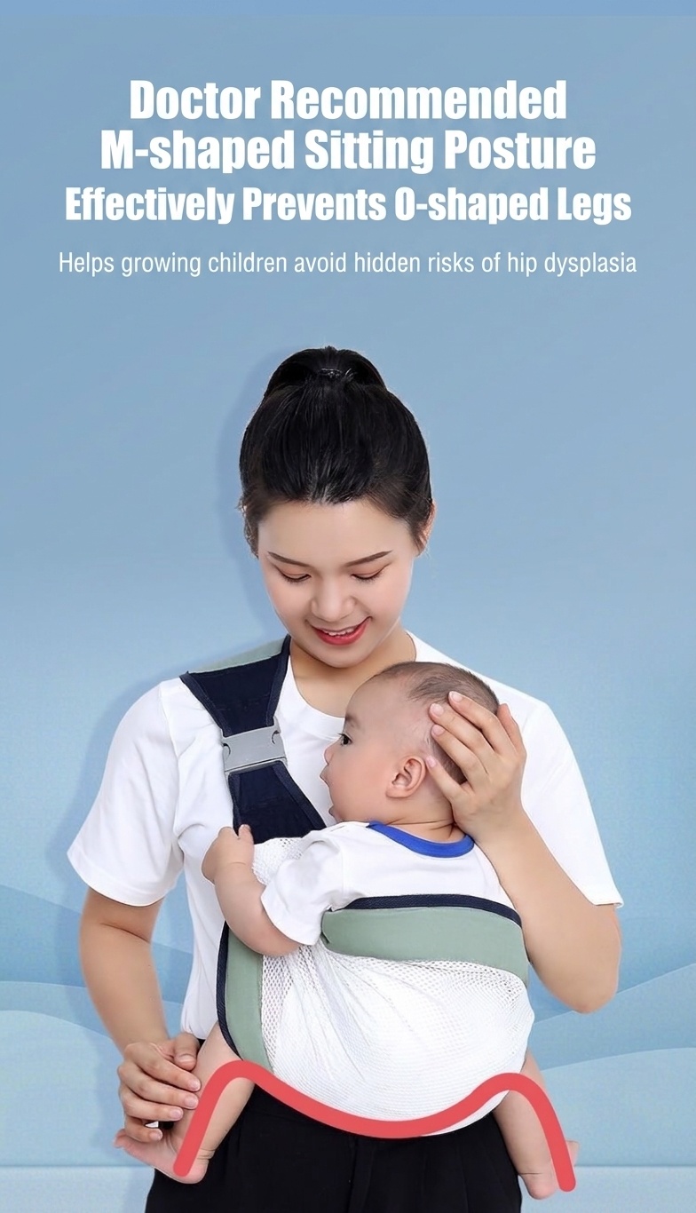 Breathable Baby Carrier Sling Wrap, Adjustable Hands-Free Infant Swaddle Wrap with Safety Buckle for Newborns and Infants