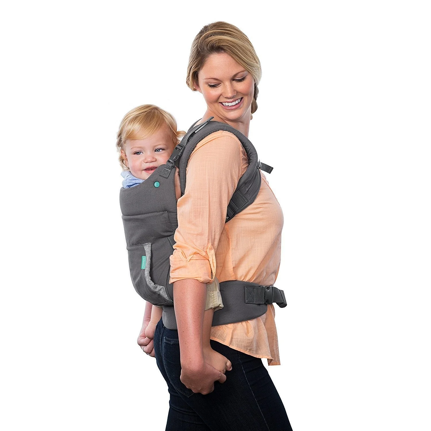 Ergonomic Baby Carrier with Detachable Animal Canopy Hood, Front and Back Infant Carrier with Ergonomic Hip Seat Support