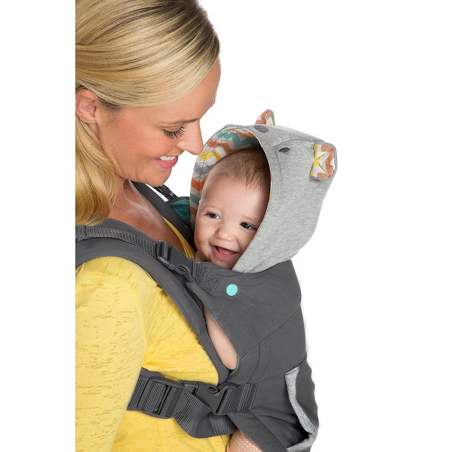 Ergonomic Baby Carrier with Detachable Animal Canopy Hood, Front and Back Infant Carrier with Ergonomic Hip Seat Support