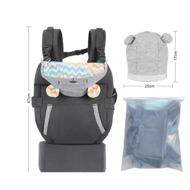 Ergonomic Baby Carrier with Detachable Animal Canopy Hood, Front and Back Infant Carrier with Ergonomic Hip Seat Support