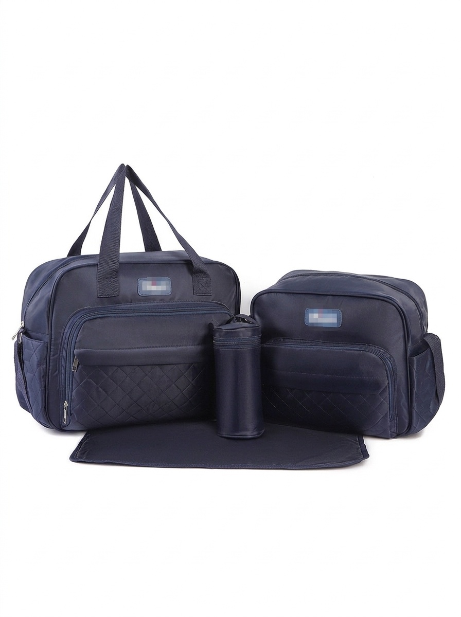 Conjunto de 4 piezas de bolso cambiador acolchado para bebé, bolso de hombro multifuncional con cambiador, portabiberones térmico y pequeño organizador.