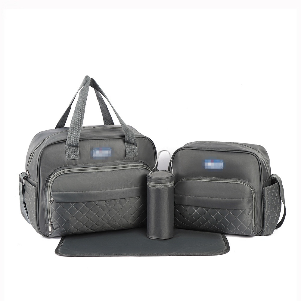 Conjunto de 4 piezas de bolso cambiador acolchado para bebé, bolso de hombro multifuncional con cambiador, portabiberones térmico y pequeño organizador.