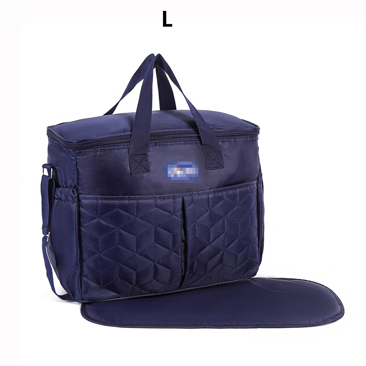 Set borsa fasciatoio trapuntata, borsa da viaggio multi-scomparto con fasciatoio coordinato, portabiberon e astuccio per accessori.