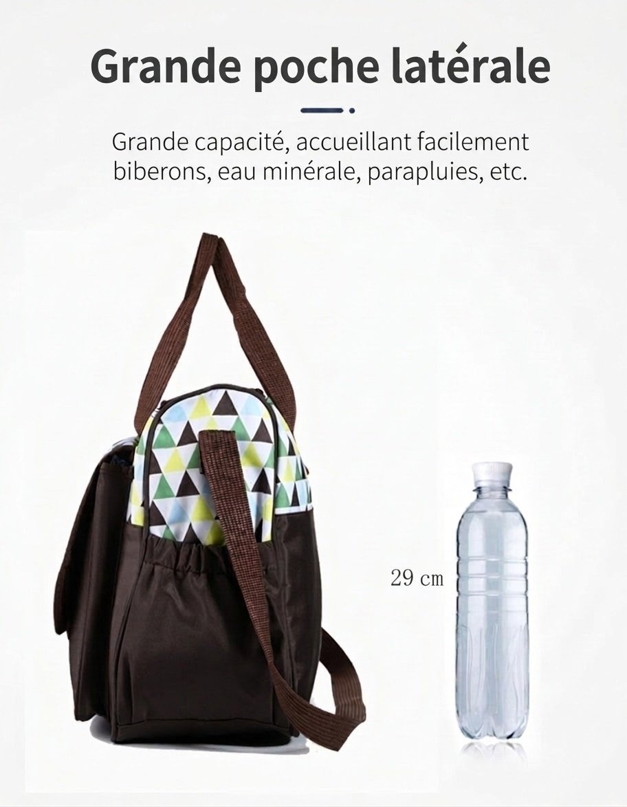 Ensemble de 5 pièces pour bébé avec sac à langer à motifs d'animaux, sac fourre-tout de maternité multi-poches avec matelas à langer, sac pour biberon et pochette repas