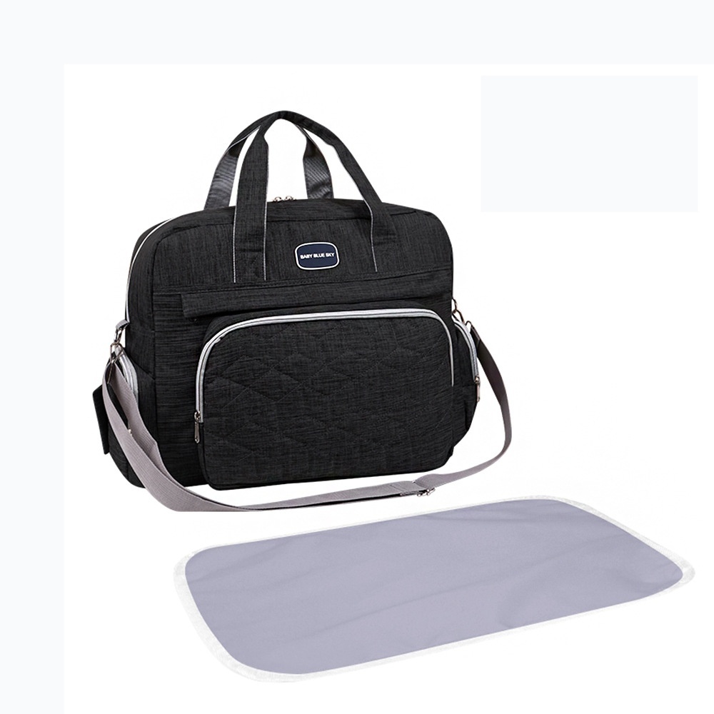 Bolso cambiador acolchado multicompartimento, bolso de viaje impermeable para bebé con cambiador acolchado y bolsillos de almacenamiento isotérmicos.
