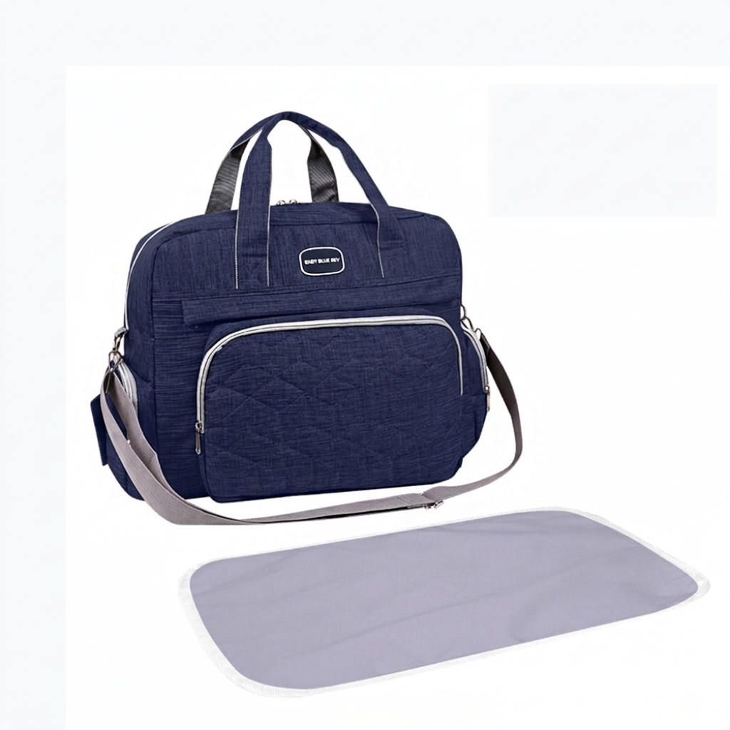Bolso cambiador acolchado multicompartimento, bolso de viaje impermeable para bebé con cambiador acolchado y bolsillos de almacenamiento isotérmicos.