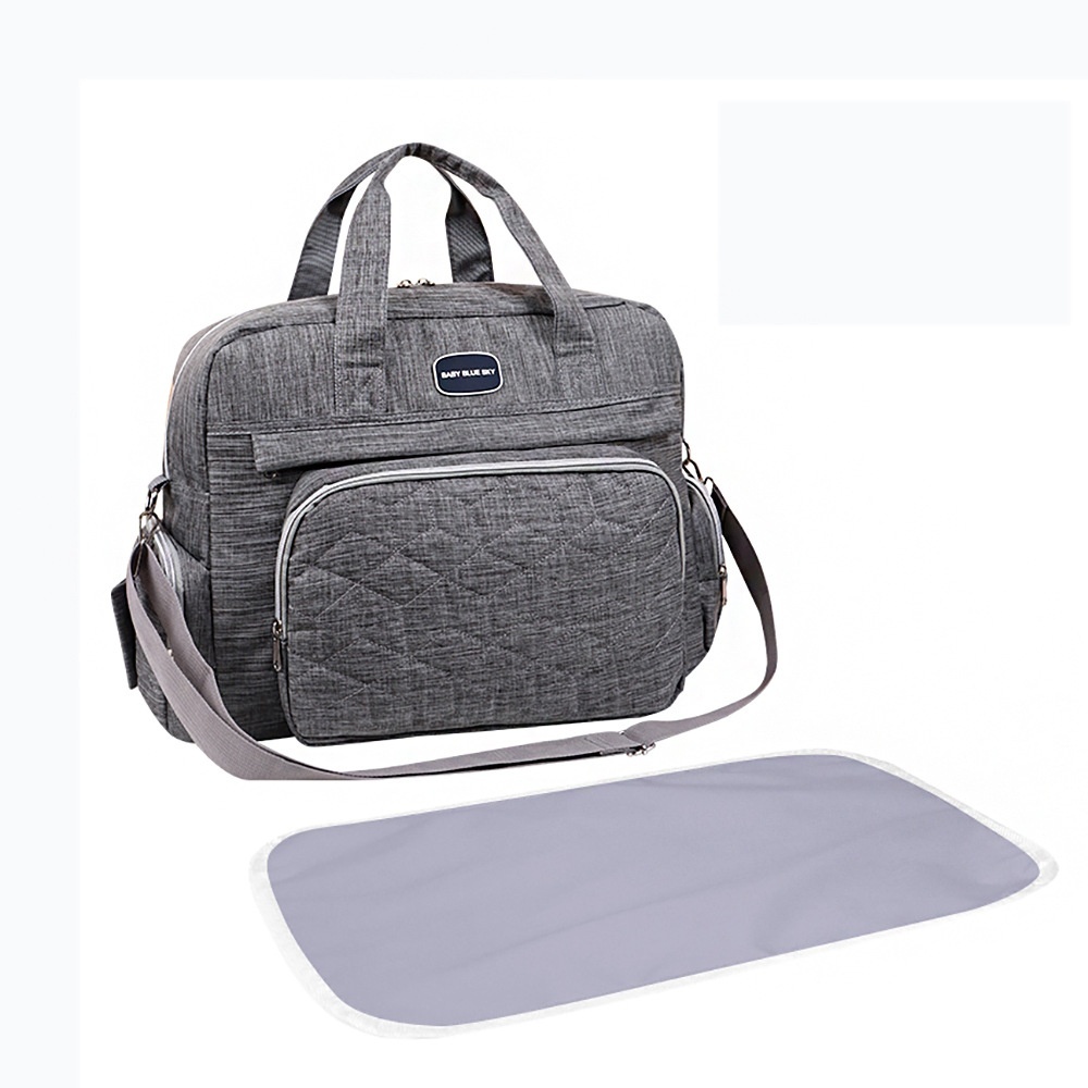 Bolso cambiador acolchado multicompartimento, bolso de viaje impermeable para bebé con cambiador acolchado y bolsillos de almacenamiento isotérmicos.