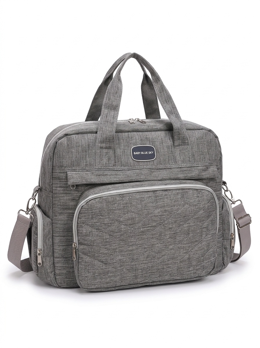 Bolso cambiador acolchado multicompartimento, bolso de viaje impermeable para bebé con cambiador acolchado y bolsillos de almacenamiento isotérmicos.
