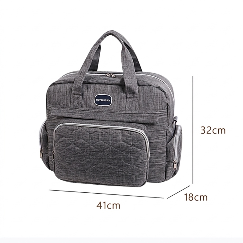 Bolso cambiador acolchado multicompartimento, bolso de viaje impermeable para bebé con cambiador acolchado y bolsillos de almacenamiento isotérmicos.